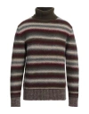 Piacenza Cashmere 1733 Man Turtleneck Dark Green Size 40 Virgin Wool In Green