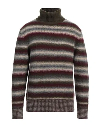 Piacenza Cashmere 1733 Man Turtleneck Dark Green Size 40 Virgin Wool