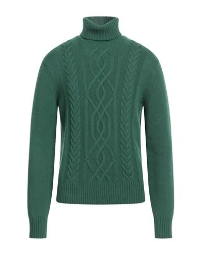 Piacenza Cashmere 1733 Man Turtleneck Green Size 40 Cashmere