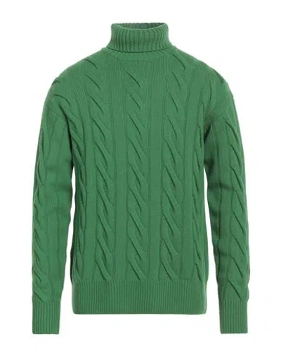 Piacenza Cashmere 1733 Man Turtleneck Green Size 40 Wool