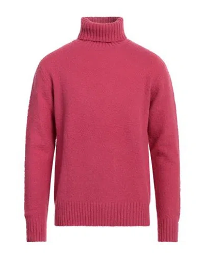 Piacenza Cashmere 1733 Man Turtleneck Magenta Size 40 Virgin Wool