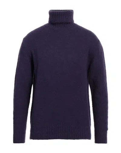 Piacenza Cashmere 1733 Man Turtleneck Purple Size 40 Virgin Wool In Purple