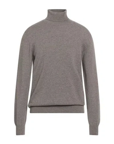 Piacenza Cashmere 1733 Man Turtleneck Taupe Size 46 Cashmere In Gray