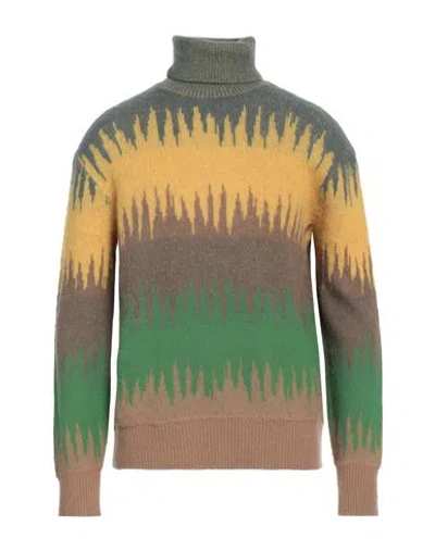Piacenza Cashmere 1733 Man Turtleneck Yellow Size 38 Virgin Wool