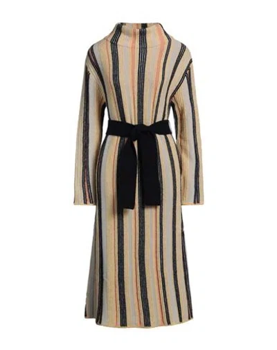 Piacenza Cashmere 1733 Woman Midi Dress Pastel Yellow Size 4 Wool, Mohair Wool, Polyamide, Cashmere