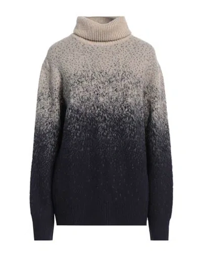 Piacenza Cashmere 1733 Woman Turtleneck Beige Size 14 Virgin Wool