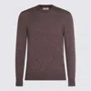 Piacenza Cashmere Beige Cashmere And Silk Blend Sweater In Burgundy