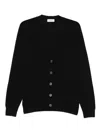Piacenza Cashmere Classic Black Cardigan With V-neckline In Black