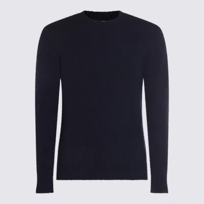 PIACENZA CASHMERE BLUE CASHMERE AND SILK BLEND SWEATER