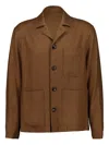 Piacenza Cashmere Button Front Pockets Jacket In Brown