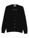 Piacenza Cashmere Button-front Wool Cardigan In Black