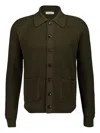 Piacenza Cashmere Button Long-sleeve Cardigan In Green