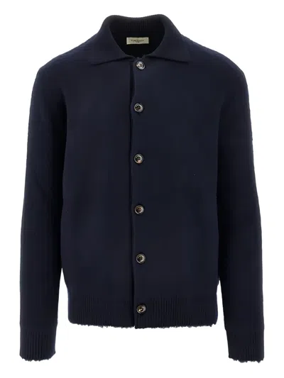 Piacenza Cashmere Buttoned Cardigan In Blue