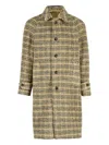 Piacenza Cashmere Buttoned Checked Coat In Brown