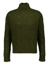 Piacenza Cashmere Cable Knit High-neck Jumper In Green