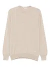 Piacenza Cashmere Classic Crew Neck Cashmere Sweater In Neutral