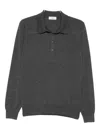 Piacenza Cashmere Classic Gray Sweater With Polo Collar In Gray