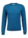 Piacenza Cashmere Crew-neck Merino Wool Sweater In Blue