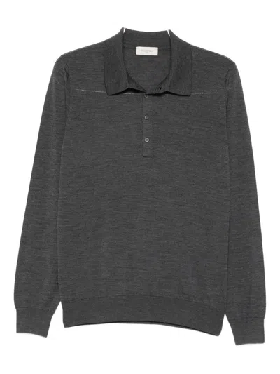 PIACENZA CASHMERE GREY WOOL POLO SHIRT PIACENZA CASHMERE