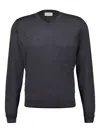 Piacenza Cashmere Long-sleeve V-neck Sweater In Gray