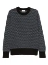 Piacenza Cashmere Patterned Crew-neck Sweater In Black