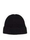 Piacenza Cashmere Ribbed Cashmere Beanie In Black