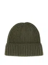 Piacenza Cashmere Ribbed Cashmere Beanie In Green