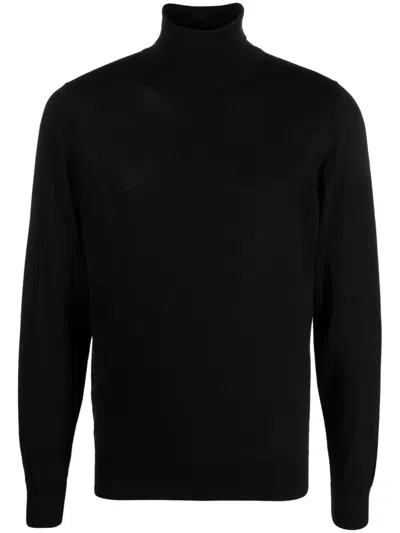 Piacenza Cashmere Roll-neck Wool Jumper In Black