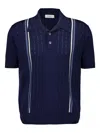 Piacenza Cashmere Short-sleeve Cotton Polo Shirt In Blue