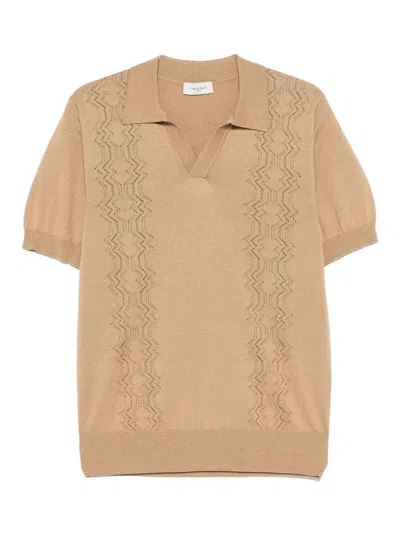 Piacenza Cashmere Short Sleeve Polo In Camel