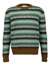 Piacenza Cashmere Striped Long-sleeve Sweater In Multi