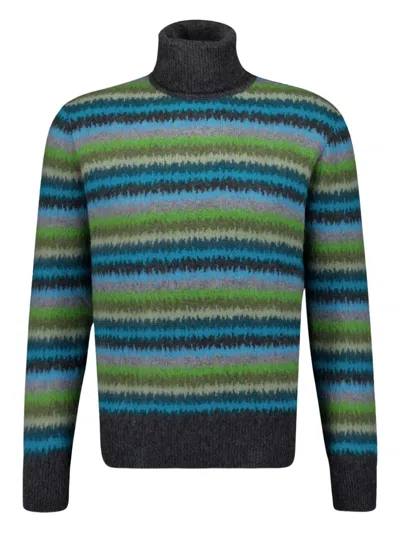 Piacenza Cashmere Striped-pattern Cashmere Sweater In Multi