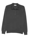 Piacenza Cashmere Classic Gray Sweater With Polo Collar In Gray