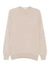 Piacenza Cashmere Classic Crew Neck Cashmere Sweater In Brown