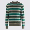Piacenza Cashmere Multicolor Green Wool Knitwear In Green