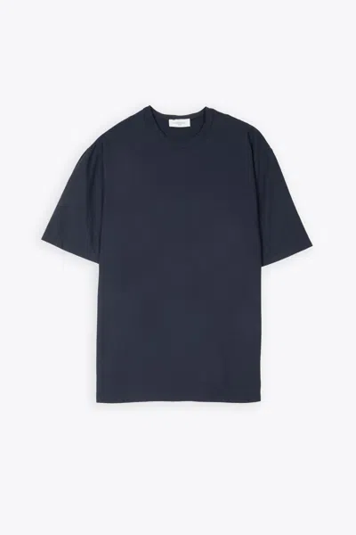 Piacenza Cashmere T-shirt Dark Blue Lightweight Cotton T-shirt In Blu Scuro