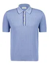 Piacenza Cashmere Textured-knit Polo Shirt In Blue