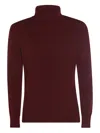 Piacenza Cashmere Turtleneck Ribbed-cuffs Sweater In Burgundy