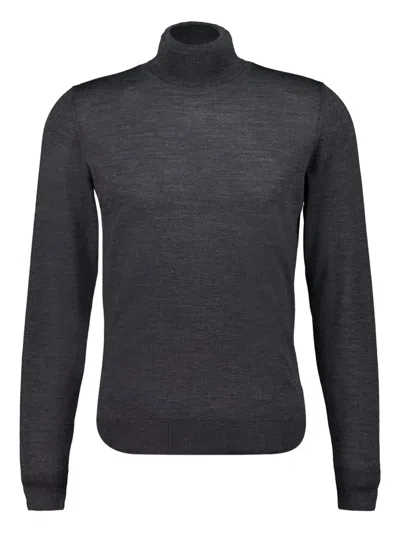 Piacenza Cashmere Turtleneck Stitch Sweater In Gray