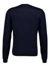 Piacenza Cashmere V-neck Long-sleeve Sweater In Blue