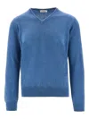 Piacenza Cashmere V-neck Sweater In Blue