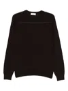 Piacenza Cashmere Wool Crew-neck Sweater In Brown