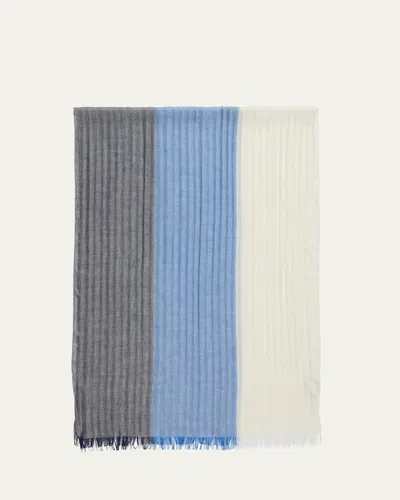 Piacenza Men's Linen And Cashmere Stripe Scarf In Multi