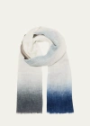 Piacenza Men's Linen-flax Ombre Scarf In 1- Blue Brown Whi