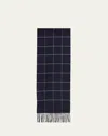 Piacenza Men's Silk And Cashmere Windowpane Fringe Scarf