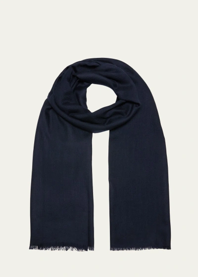 Piacenza Men's Solid Cashmere Scarf In Blue