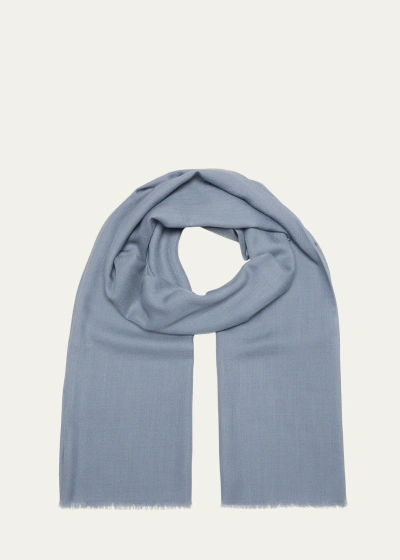 Piacenza Men's Solid Cashmere Scarf In 7281 Blue