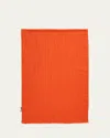 Piacenza Men's Solid Linen Scarf In Orange