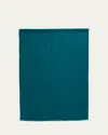Piacenza Men's Solid Linen Scarf In Peacock Blue