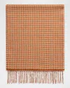 Piacenza Men's Twist Silk And Cashmere Houndstooth Scarf In 32 Orange